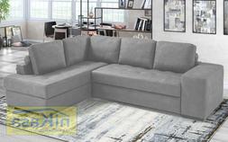 Angolare 3 Posti Con Letto Nabuk Light Grey Salotto Living S