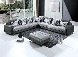 Angolare 325x250 Pouf In Microfibra Moderno Grigio Soggiorno