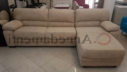 Angolare Con Penisola Imbottito Ecopelle Nabuk Pelle Salotto