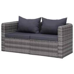 Angolare Da Giardino 2 Pz Grigio In Polyrattan Sofa Per Este
