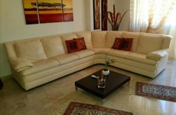 Angolare In Pelle Color Crema