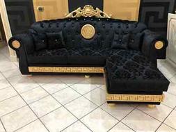 Angolare Versace Medusa In Velluto Nero E Oro