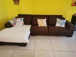 Chaise Longue Marrone 3 Posti Angolare 290x98 Acquistato Nel