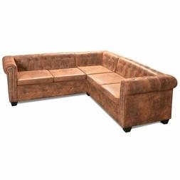 Angolo Similpelle 5posti 205x205x73cm Design Chersterfield N