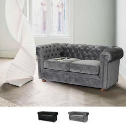 Chesterfield Capitonn&eacute; In Tessuto Velluto 2 Posti Design Ti