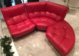 Chateau D'ax Rosso Pelle Modello Silhouette 3 Sedute 3 Modul