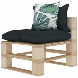 Da Giardino In Pallet Cuscini Antracite E Fiori In Legno