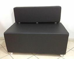 Divanetto 2 Posti Da Ufficio,locale, In Finta Pelle Nero Tut