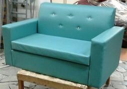 Due 2 Posti Divanetto Acquamarina Swarosky Ecopelle Sof&agrave; Po