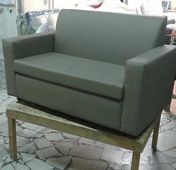 Due 2 Posti Divanetto Fango Tortora Ecopelle Sof&agrave; Poltrona 