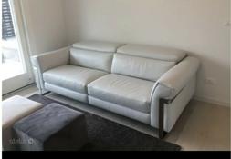 Natuzzi Fidelio Pelle Primo Fiore Bianco