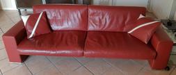 In Pelle Rosso Moderno Da Sala