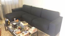 In Tessuto Nero Con Penisola E Poggiabicchieri In Legno Lacc