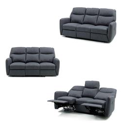 Kube 3 Posti Relax Recliner In Tessuto Blu Jeans Salone Salo