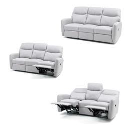 Kube 3 Posti Relax Recliner In Tessuto Grigio Salone Salotto