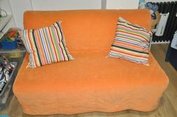 Letto 2 Posti Ikea, Con Copridivano Arancione