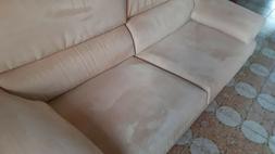 Letto 2 Posti In Tessuto Velluto Imbottito Beige 200x82x90 C