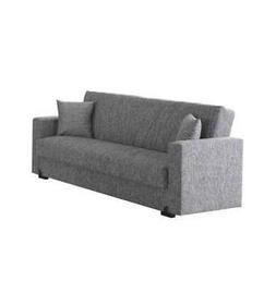 Letto 3 Posti "mali" Con Cassettone In Tessuto Grigio, 212x8