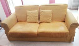 Letto A 2 Posti  + Poltrona; Tessuto - Giallo;