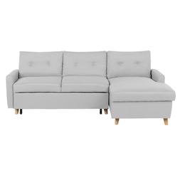 Letto Ad Angolo Destro Con Vano Contenitore Grigio Chiaro Fl