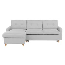 Letto Ad Angolo Sinistro Con Vano Contenitore Grigio Chiaro 