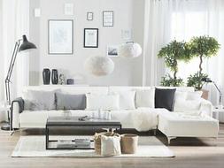 Letto Angolare Xxl In Pelle Sintetica Bianco Destro Aberdeen