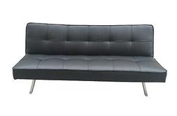 Letto Clic Clac 3 Posti Arielle In Pelle Nero 175x83x74 Cm