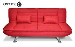 Letto Clic Clac In Tessuto Rosso - Divano 3 Posti Mod. Iris 