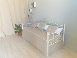 Letto In Ferro Battuto Con Doghe Sogno Bianco Oro