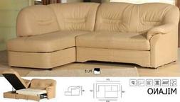 Letto In Pelle Ad Angolo Con Cassettoni Per & Funzione Nuovo