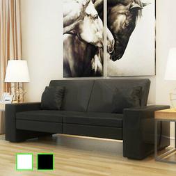 Letto In Pelle Sintetica Divanetto Poltrona Sofa Nero/bianco