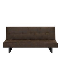 Letto In Tessuto A Imitazione Di Pelle Marrone Derby Piccolo