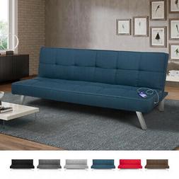 Letto In Tessuto Con Porta Usb E Gambe In Metallo Design Ast