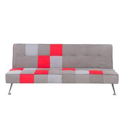 Letto In Velluto Grigio E Rosso Olsker