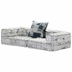 Letto Modulare A 2 Posti Grigio In Tessuto V2w9