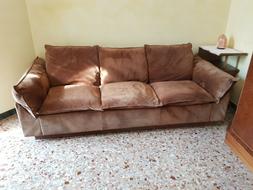 Letto Scamosciato Fine Anni '60 3 Posti 2 Letti Singoli!! Ma