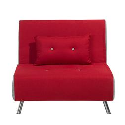 Letto Singolo In Tessuto Rosso Farris