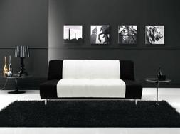 Letto Sof&agrave; 175x77 3 Posti Bicolore Bianco Nero Antiribaltam