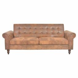 Letto Studio Braccioli Eco Pelle Scamosciata Marrone Stile C