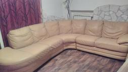 Moderno In Pelle Giallo  Ad Angolo Ottimo Stato