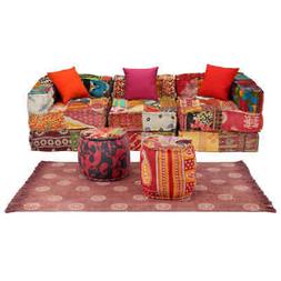 Modulare 12 Pz In Tessuto Motivo Patchwork Arredo Salotto Lo