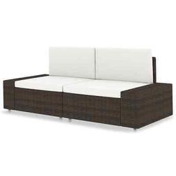 Modulare A 2 Posti In Polyrattan Marrone U1x1