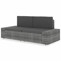 Modulare A 2 Posti In Polyrattan Grigio L6c6