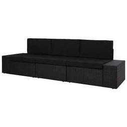 Modulare A 3 Posti In Polyrattan Nero M7i1