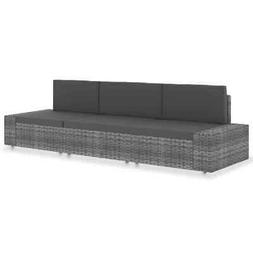 Modulare A 3 Posti In Polyrattan Grigio Q1w3