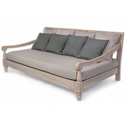 Orientale Etnico Legno Massello Teak Decapato Con Cuscini Co