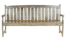 Panca Orientale Legno Massello Decorato 167 X 57 H 86 Panchi