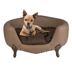 Per Cani Luxury Elegance Ecopelle C/cuscino Marrone Cm 74x56