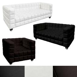 Poltrona Classico In Pelle Nero Bianco Fino A 3 Posti Per Ca