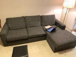 Poltronesof&agrave; Tessuto Grigio 88x240x93 Pensiola Angolare Lun
